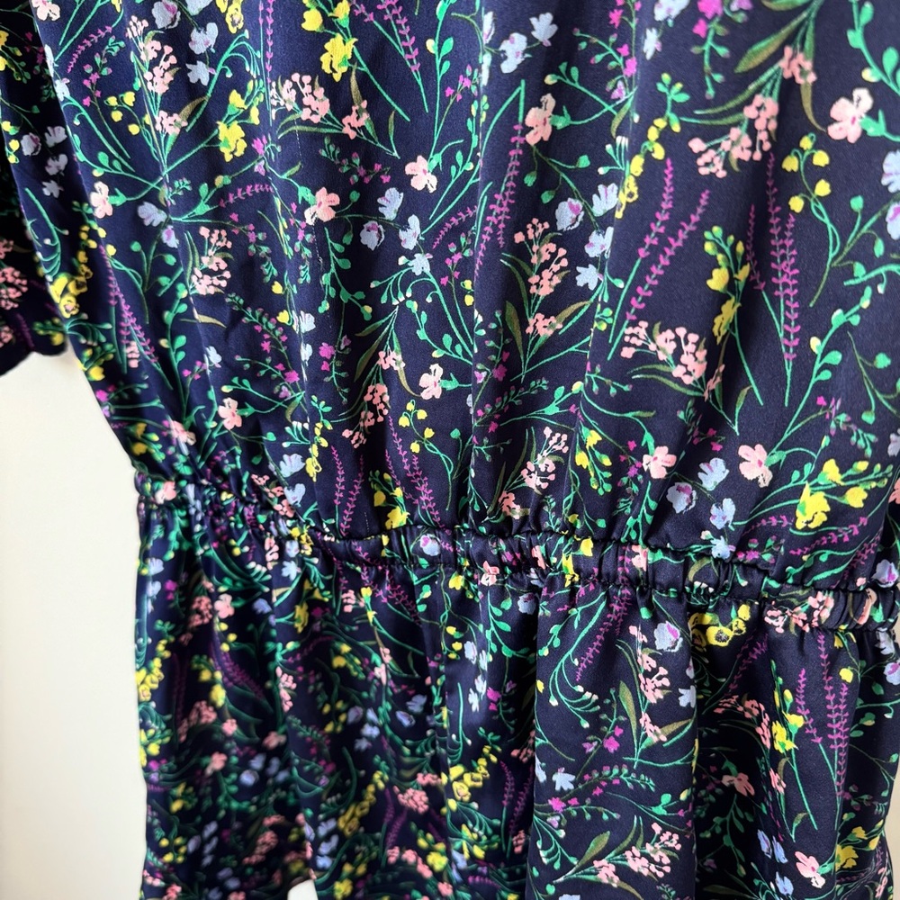 Victoria’s Secret Pink Label Floral Sleep Romper Size Medium Pajamas Navy Blue - Picture 11 of 12